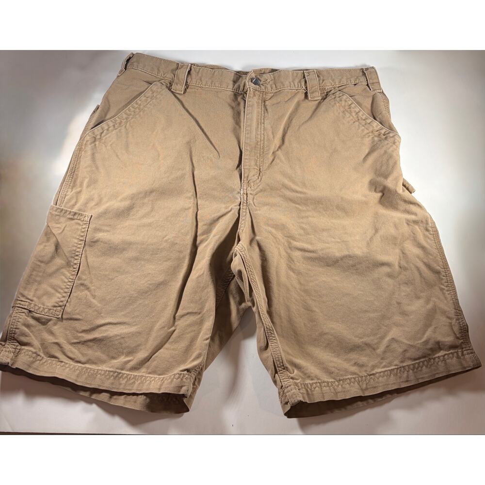 Carhartt Men’s Cargo Work Shorts Size 38 Beige Khaki Utility Carpenter Casual